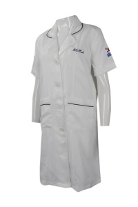 NU047 度身訂製短袖醫生袍 團體訂購短袖實驗袍 韓國化妝品 制服 設計實驗長袍製造商